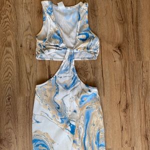 Tie dye cut out dress